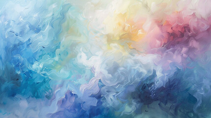 Ethereal wisps of color drift and sway, painting a serene dreamscape of abstract tranquility.