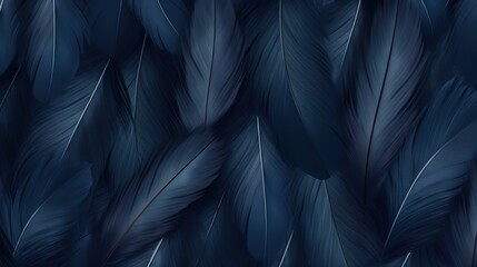 Fototapeta premium Soft navy vintage feathers texture background. Animal hair seamless pattern.