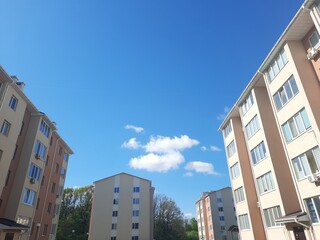 buildingand   and  blue sky