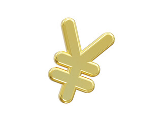 Yen currency icon 3d rendering illustration 