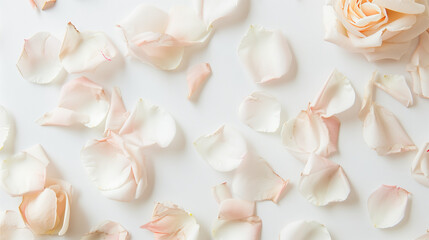 Delicate petals against tranquil background offer elegance for print or online work.