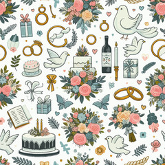 Weddings accessories vector  