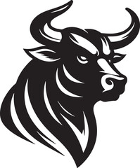 Angry Bull Silhouette Vector Illustration Design