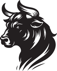 Angry Bull Silhouette Vector Illustration Design