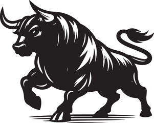 Angry Bull Silhouette Vector Illustration Design