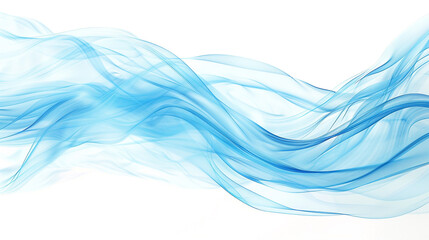 A sky blue wave, light and airy, moving gently across a white background, depicted in stunning high-resolution.