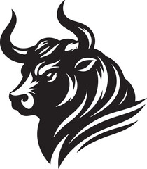 Angry Bull Silhouette Vector Illustration Design