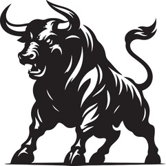 Angry Bull Silhouette Vector Illustration Design