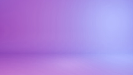 Abstract empty purple blue gradient studio background. Scene for advertising, showcase, presentation, cosmetic ads, website, banner. Product display. 3D room.