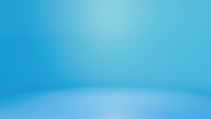 Abstract empty sky blue studio background. Scene for advertising, showcase, presentation, cosmetic ads, website, banner, fashion. Illustration. Product display. 3D room.