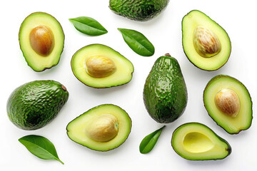 Avocado wallpaper isolated on white background