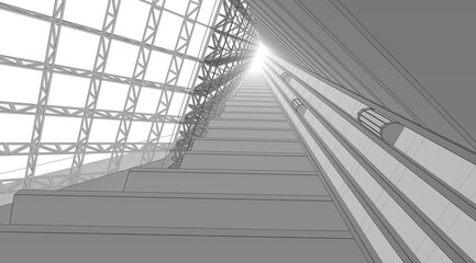 Modern architecture 3d rendering 3d illustration