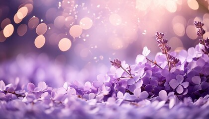 bokeh inspired confetti with a dreamy effect against a soft lavender background generative ai