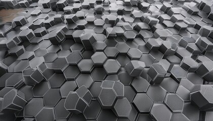 abstract 3d black hexagons background pattern ai generated image