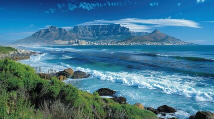 Fototapeta premium Cape Town Table Mountain Skyline