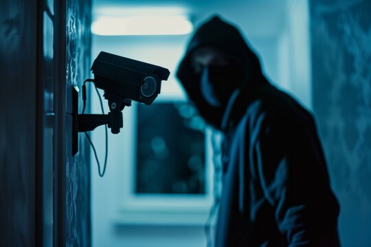 Trespasser caught on CCTV entering residential building - Powered by Adobe