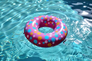 inflatable doughnut pool ring dinghy lilo in water