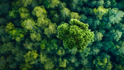 Naklejka premium Blend nature and technology to represent harmony between sustainability and progress . Concept Nature, Technology, Sustainability, Progress, Harmony