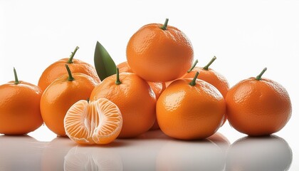 ripe tangerine fruit isolated on a white background organic tangerines fruits
