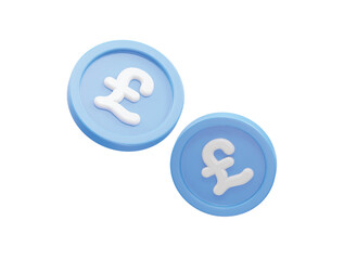 Pound icon 3d rendering illustration element