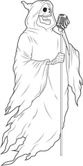Reaper Halloween Singer Vector Graphic Art Illustration