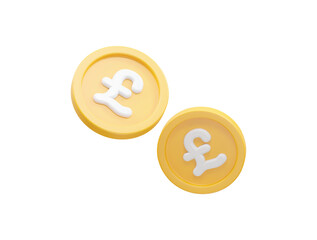 Pound icon 3d rendering illustration element