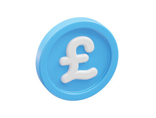 Pound icon 3d rendering illustration element