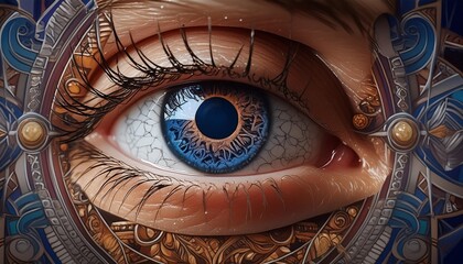 digital drawing realistic eye mandala image art ai generated