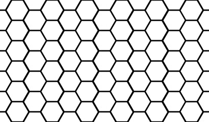 Seamless texture of honeycomb. Black and white hexagon honeycomb seamless pattern