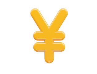 Yen currency icon 3d rendering illustration 
