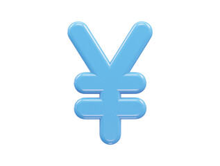 Yen currency icon 3d rendering illustration 