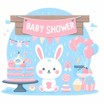 A cartoon image A Baby Shower