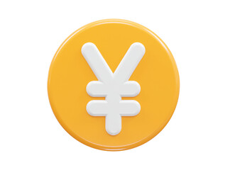 Obraz premium Yen currency icon 3d rendering illustration 