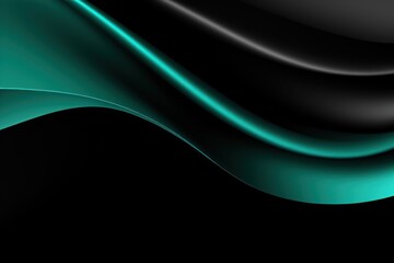 Turquoise black white glowing abstract gradient shape on black grainy background minimal header cover poster design copy space empty blank 