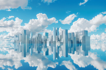 modern cityscape with clouds in the sky