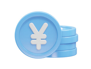 Obraz premium Yen currency icon 3d rendering illustration 
