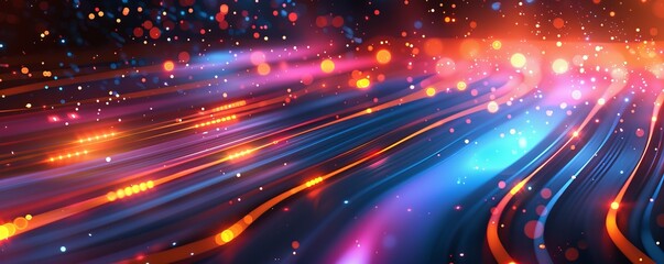 Naklejka premium Abstract background of glowing neon lights in alpha shaped lines