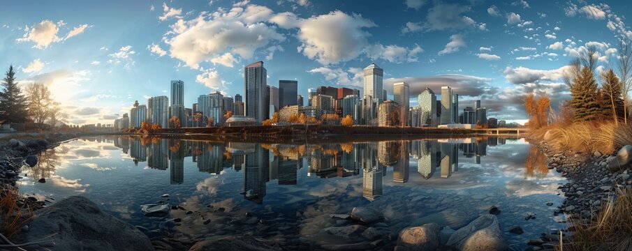 Downtown panorama skyline Calgary Alberta