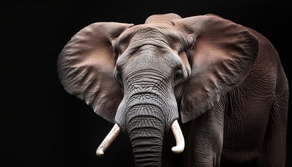 Fototapeta premium Elephant on black background