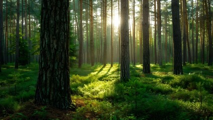 Obraz premium Evaluating the Effects of Urban Development on Forest Trees. Concept Urban Development, Forest Trees, Environmental Impact, Biodiversity Conservation, Ecological Research