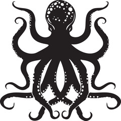 Octopus tentacle silhouette on white background 