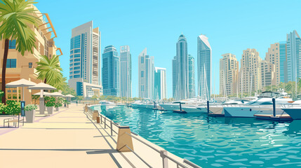 Fototapeta na wymiar Dubai Marina Walk