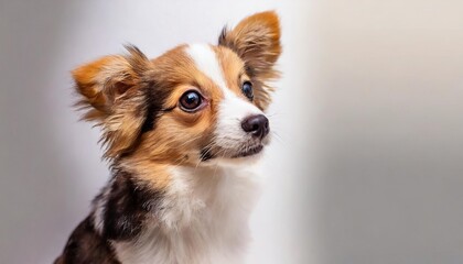  cute little dog on white background