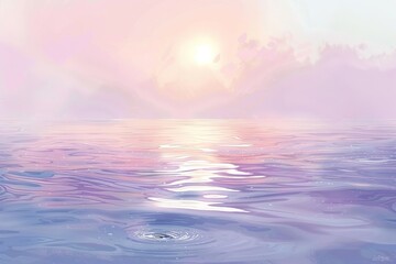 Obraz premium Sunset Reflection, Pastel Water Ripple