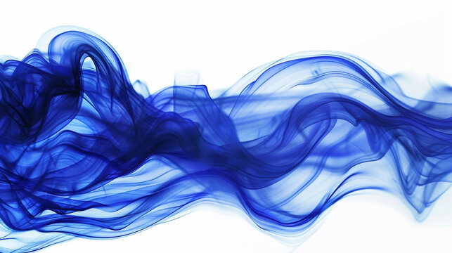 Royal blue wave flow, deep and rich royal blue wave isolated on white.