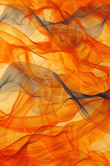 Saffron orange and smokey quartz wave pattern, vibrant and mysterious for exotic travel brochures