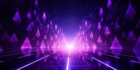 Violet glowing arrows abstract background pointing upwards, representing growth progress technology digital marketing digital artwork with copy space 