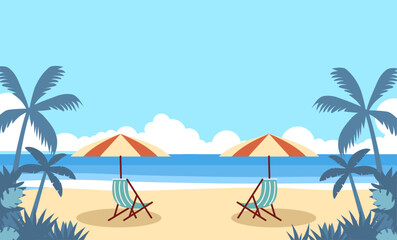 Fototapeta na wymiar flatdesign illustration of beach background