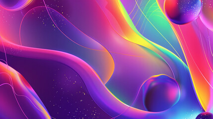 Embrace a dynamic gradient background shifting from cosmic purples to neon greens, adding a touch of the surreal to your designs.