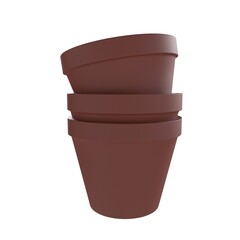 Brown Pot isolated on white background